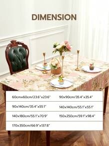 LongNap™ 1 Stück Leinenstruktur Blumenmuster 170GSM dicker rechteckiger Tischdecke, fleckenresistente Tischdecke, knitterfreier dekorativer Stoff elegante Tischdecke für das Essen/Party/Buffet/Hochzeit