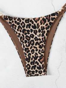Costavie 两件套女士豹纹性感比基尼泳衣套装，夏季沙滩装 - 彩色 - 查看 5