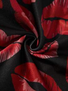 Funny Cute Men's Knitted Fabric Trunks With Multicolor Kiss Lip Print And Tape Details - Multicolor - View 6