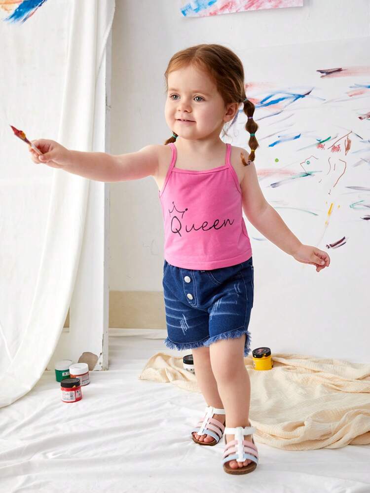 Baby Girl 2pcs White Casual Loose Polka Dot Top And Jeans Set