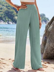 EURMUSE 寬腿褲，打摺面料