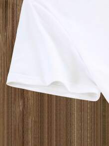 SHEIN Unity 女性草莓印花圓領t恤 - 白色 - 查看 3