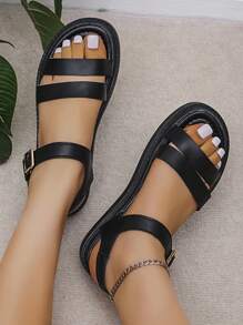 女士厚底休闲舒适厚底软底沙滩凉鞋