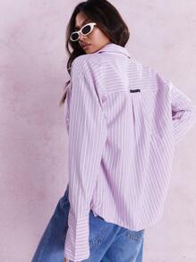 MISSGUIDED Striped Long Cuff Shirt With Pocket
