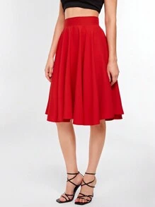 SHEIN Privé High Rise Wide Waistband Circle Skirt
