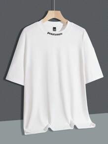 Manfinity LEGND Maglietta casual estiva da uomo a maniche corte con stampa di lettere e scritta "Back to School", adatta per uscire