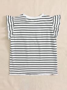 SHEIN EZwear Heart Print Striped Top