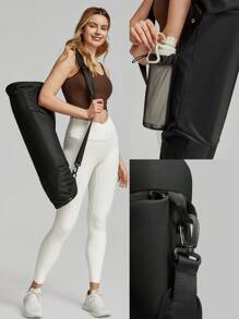 GLOWMODE 16L One-Shoulder Adjustable Padded Shoulder Strap Yoga Mat Holder With Exterior Mesh Pocket Travel Bag - Black - View 7