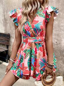 SHEIN LUNE Damski podstawowy kombinezon z nadrukiem w stylu casual