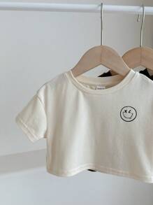 Bộ 3 áo thun ngắn tay thường ngày mùa hè cho bé gái có in chữ, bao gồm áo ngắn, áo vest trắng và quần short đen - Nhiều màu - Xem 7