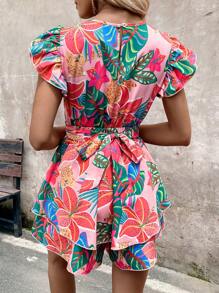 SHEIN LUNE Damski podstawowy kombinezon z nadrukiem w stylu casual