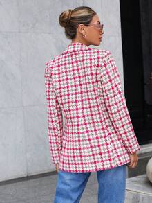 SHEIN Cottnline Của phụ nữ Kẻ sọc Áo vest - Màu Hồng Tươi - Xem 2