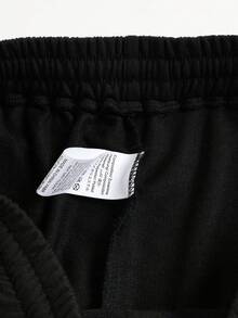 ROMWE MEN Street Life Bộ áo thun ngắn tay cổ tròn và quần short thắt lưng có dây rút dành cho nam mùa hè & in chữ - Nhiều màu - Xem 5