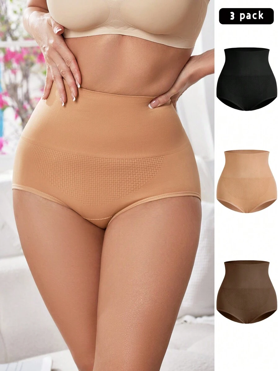 3pcs Women's High Waist Slimming Body Shaping Pants - Multicolor - View 1