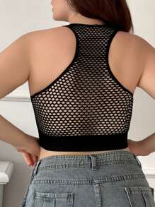 SHEIN 柔軟舒適的加大號空心內衣蕾絲胸罩 - 黑色 - 查看 2