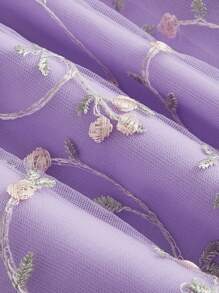 SHEIN MOD Váy dây mảnh in hoa thời trang dành cho nữ - Màu Lilac Tím - Xem 4