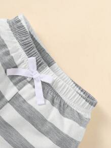 SHEIN Vintaside Kids 5入組嬰兒男孩基本款純色條紋短褲 - 彩色 - 查看 5