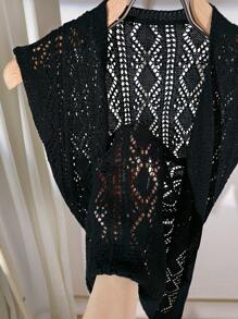 Young Girl Simple Solid Color Kimono Summer - Black - View 6