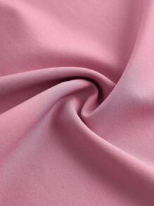 SHEIN Pantalones anchos y sueltos con pliegues, decoración de botones en la cintura, elegantes, para niñas de talla grande