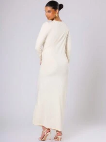 MUSERA Vestido drapeado con pliegues en tallas grandes para una cita, romántico, elegante, de fiesta, para invitada de boda, para carreras
