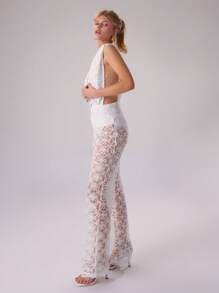 MUSERA Mono de gasa floral con escote bajo, elegante estilo bohemio para el verano y vacaciones