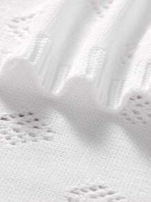 1pc Comfortable And Versatile Simple Knitted Baby Blanket, Swaddle Blanket, Stroller Cover Or Small Throw Love Valentine - White - View 4