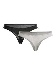 Ocili Leisure Women's Solid Color Adhesive Sexy Thongs Panties (2pcs/Pack) - Apricot - View 3