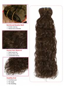 8pcs/Set Clip In Hair Extensions Water Wave Dark Chocolate Brown Remy Human Hair Long Corn Wave Hair For Women Daily Use Clip Ins Hair Extensions - S4 - View 4