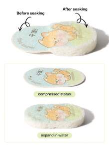 SHEIN Basic living Cartoon Printed Wood Pulp Kitchen Cleaning Cloth