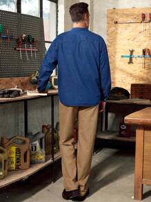 Manfinity Homme American Style Retro Men's Loose Denim Casual Suit DENIM BY DENIM