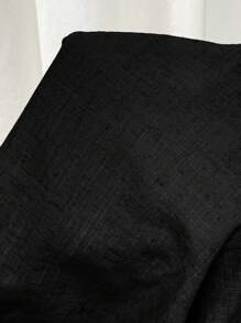 SHEIN Clasi Ensemble été pour femmes avec top de réservoir confortable à encolure carrée de couleur unicolore et pantalon décontracté et ample - Noir - Voir 7