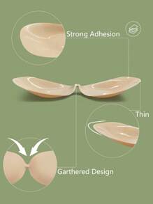 Plus Size One-Piece Adhesive Bra Top - Apricot - View 3