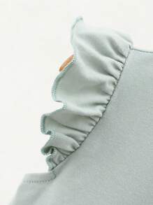 SHEIN Playful Pals 3 件套女婴休闲花卉印花盖袖连体衣套装，夏季 - 彩色 - 查看 5