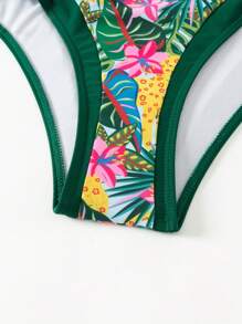 Swim Oasis 3pcs Tropical Print Bikini Set For Beach In Summer Beach - Multicolor - View 5