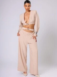 MUSERA Pantalón de tela de lino con hebilla para tallas grandes, para trabajo, ropa de trabajo, casual de negocios, cómodo, uso diario