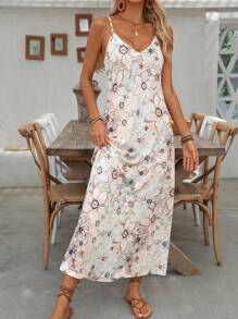 EMERY ROSE Ladies' Summer Floral Print Vacation Dress Maxi Women Outfit - Multicolor - View 6