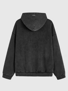 Manfinity VCAY Men's Plus Size Knitted  Casual Hoodie, Ultra Loose Drop Shoulder Fit, Suitable For Autumn And Winter, Daily Wear - Multicolor - View 2