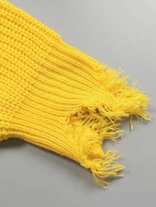 Women's Plus Size Casual Solid Color Pullover Sweater, For Winter - Yellow - View 5