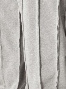 SUMWON Premium Athletic Sweatpants Performance Wide Leg Training Bottoms Vertical Line Design Relaxed Fit Elastic Drawstring Waistband Athleisure Sports Activewear Winter - Grey - View 7