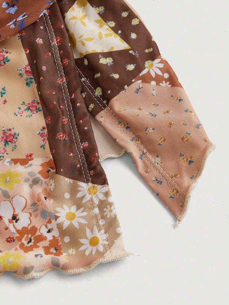 Women's Printed Pleated Split Front Tube Top For Summer