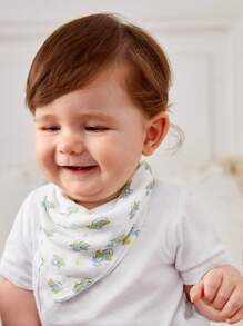 SHEIN X The Smurfs Baby Burping Cloth Drool Bib Gauze 5pcs Pack - Multicolor - View 3