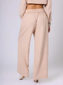 MUSERA Pantalón de tela de lino con hebilla para tallas grandes, para trabajo, ropa de trabajo, casual de negocios, cómodo, uso diario