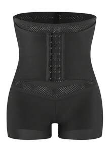 Women Solid Color Hollow Out High Waisted Bodycon Bottom, 1pc