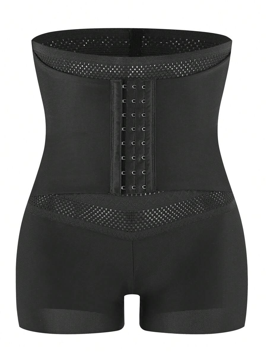 Women Solid Color Hollow Out High Waisted Bodycon Bottom, 1pc