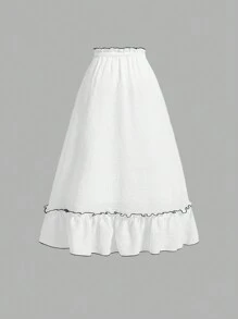 SHEIN MOD Summer Color Block Bow Knot Tank Top & Skirt Set, White, 2pcs,Graduation Suit, White Two Pieces Skirt Set, Work Two Pieces Skirt Set