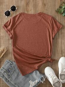 INAWLY 素色圓領T恤