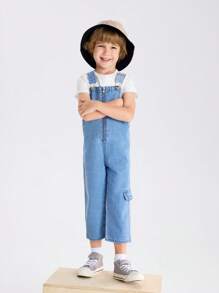 Young Boy Casual Denim Jumpsuit Overalls