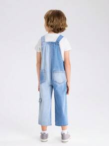 Young Boy Casual Denim Jumpsuit Overalls