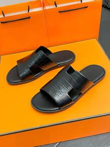 2024男士新春夏耐磨軟底防滑沙灘拖鞋，休閒戶外涼鞋 - 黑色 - 查看 3