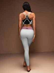 SHEIN Unity Women's Crisscross Back Sports Bra - Grey - View 4